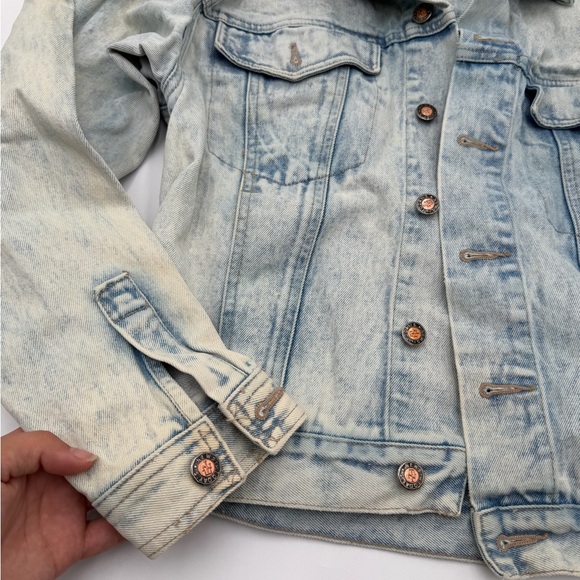 Vintage Todays News Denim Jacket Acid Wash Blue Trucker Style Women’s Size S 90s - Picture 5 of 7